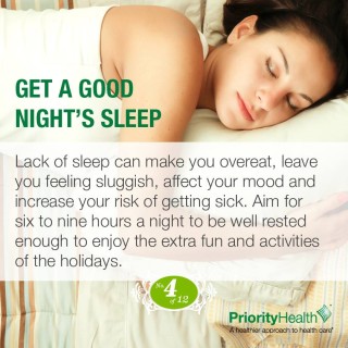 Priority Health Personal wellness Get some sleep Holiday tidings