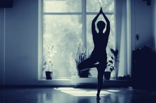 woman doing yoga